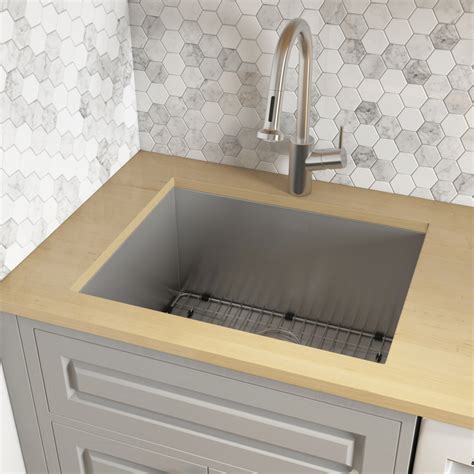 largest stainless steel sink for 24 inch cabinet|stainless steel utility sink 24x24.